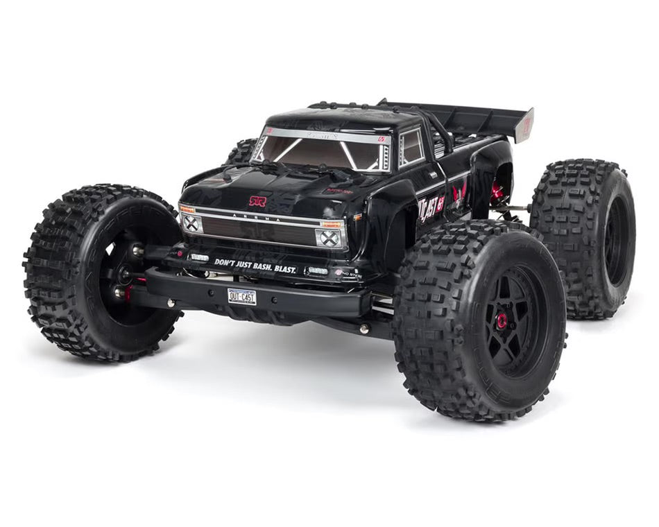 Arrma Outcast 6S BLX Brushless RTR 1/8 Extreme Bash 4WD Stunt Truck (Black) w/DX3 Radio, Smart ESC & AVC